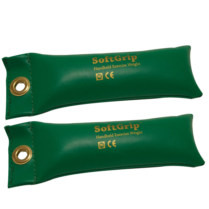 CanDo 10-0353-2 Softgrip Hand Weight - 2 Lb - Green - Pair
