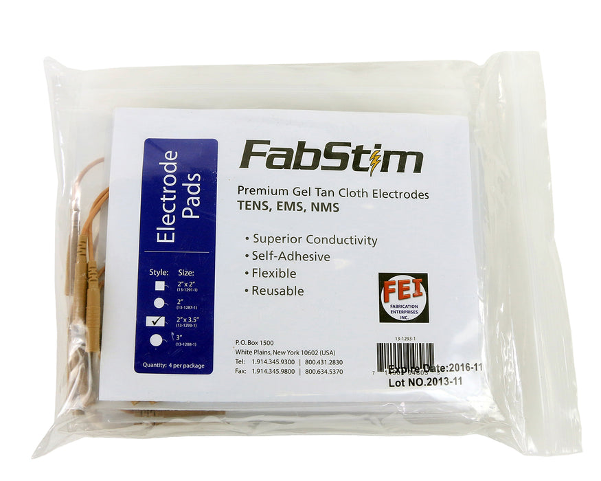 FabStim 13-1293-10 Electrode, 2 X 3.5" Rectangle, 40/Bag (10 Sheets Of 4)