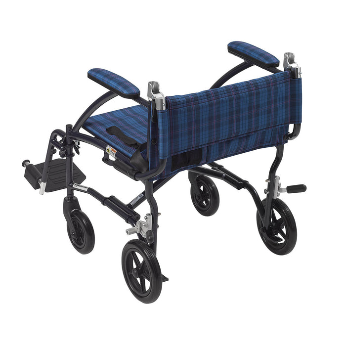 Drive dfl19-bl , Fly Lite Ultra Lightweight Transport Wheelchair, Blue