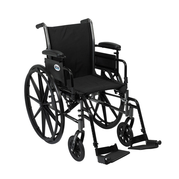 Drive k320adda-sf , Cruiser Iii Light Weight Wheelchair With Flip Back Removable Arms, Adjustable Height Desk Arms, Swing Away Footrests, 20"