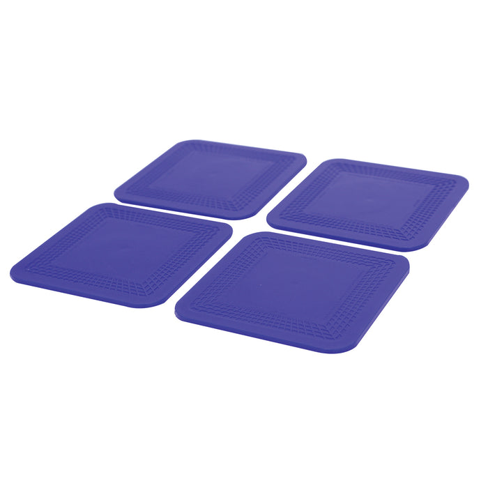 Dycem NS08MC41 Non-Slip Square Coasters, Set Of 4, Blue