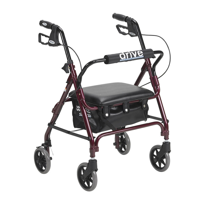 Drive 301psrn , Junior Rollator Rolling Walker With Padded Seat, Red