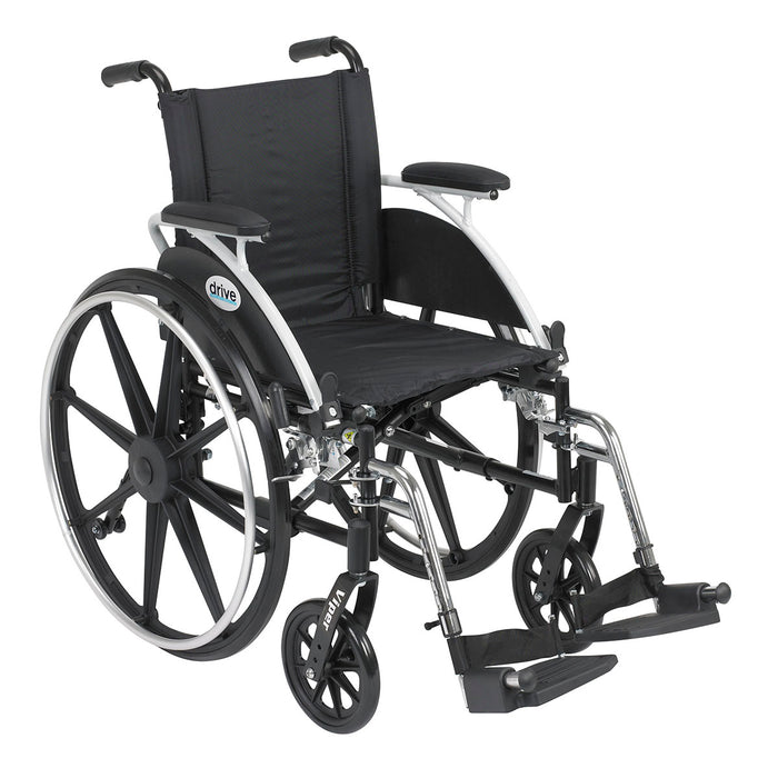 Drive L412DDA-SF , Viper Wheelchair With Flip Back Removable Arms, Desk Arms, Swing Away Footrests, 12" Seat