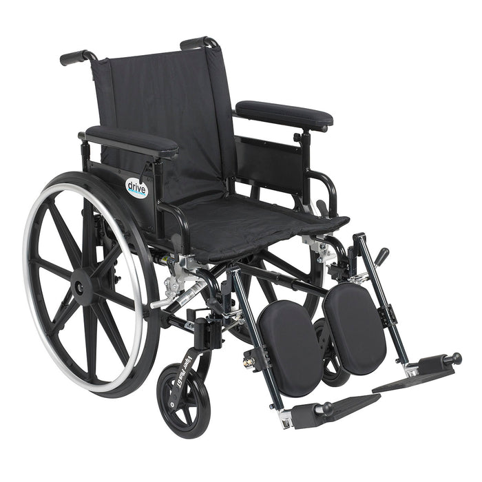 Drive pla420fbfaarad-elr , Viper Plus Gt Wheelchair With Flip Back Removable Adjustable Full Arms, Elevating Leg Rests, 20" Seat