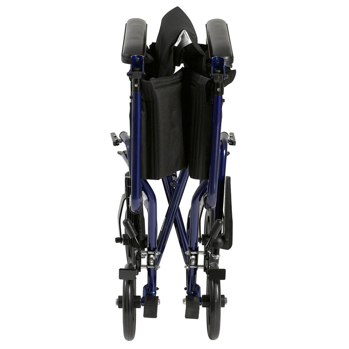 Drive ATC19-BL , Lightweight Transport Wheelchair, 19" Seat, Blue