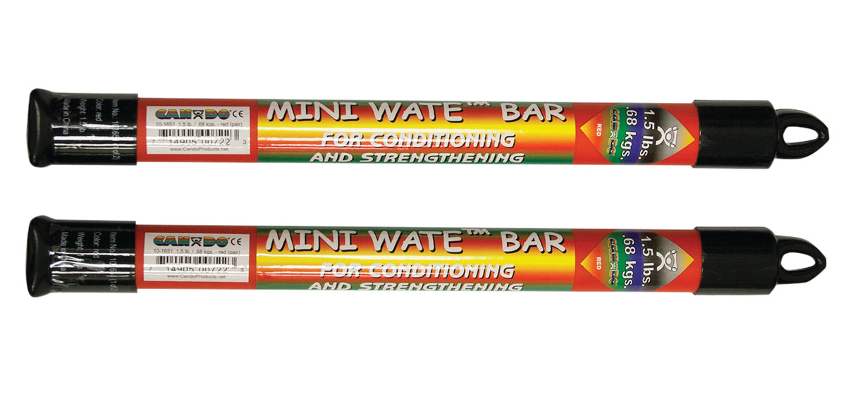 CanDo 1.5MINI RED Mini Wate Bar, Yellow, 1.5 Lbs., Pair