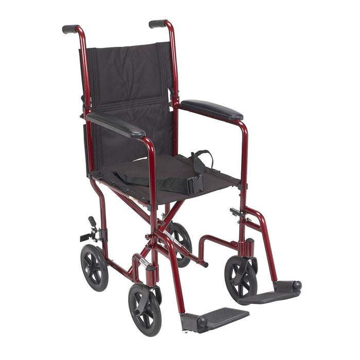 Drive atc17-rd , Lightweight Transport Wheelchair, 17" Seat, Red