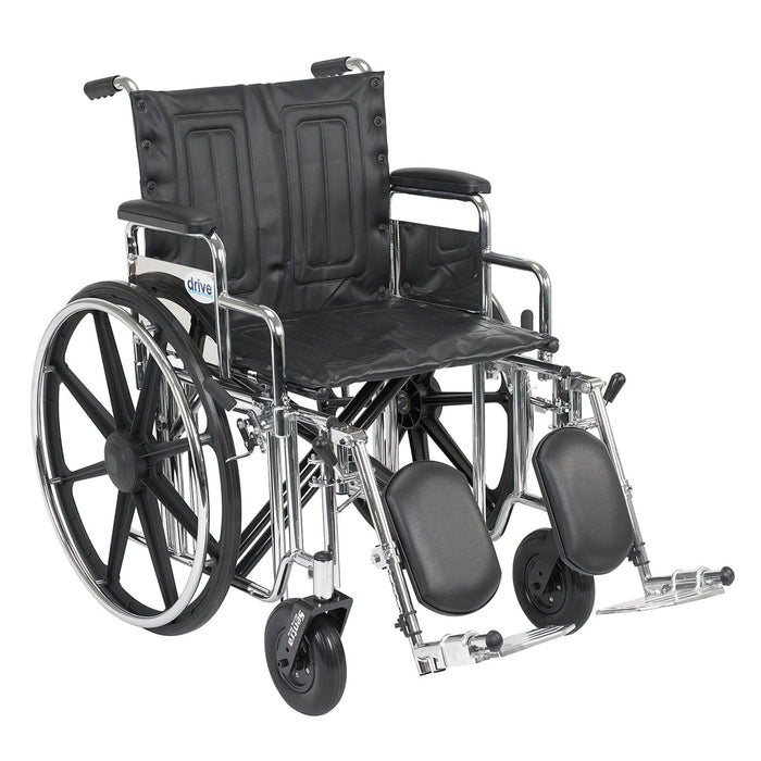 Drive STD20DDA-ELR Sentra Extra Heavy Duty Wheelchair, Detachable Desk Arms, Elevating Leg Rests, 20" Seat