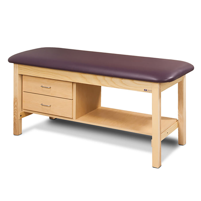 Clinton 1300-27 , Classic Treatment Table, 1-Section, 1 Shelf, 2 Drawers, 72" X 27" X 31"