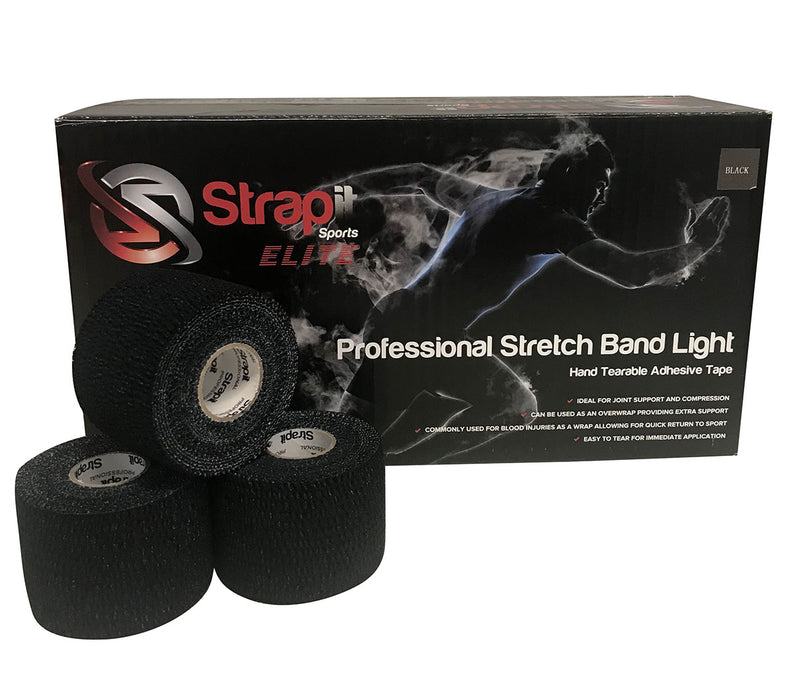 Strapit BLKSBL50 Elite, Professional Stretchband Light, Black, 2 In X 7.5 Yds, Box Of 24