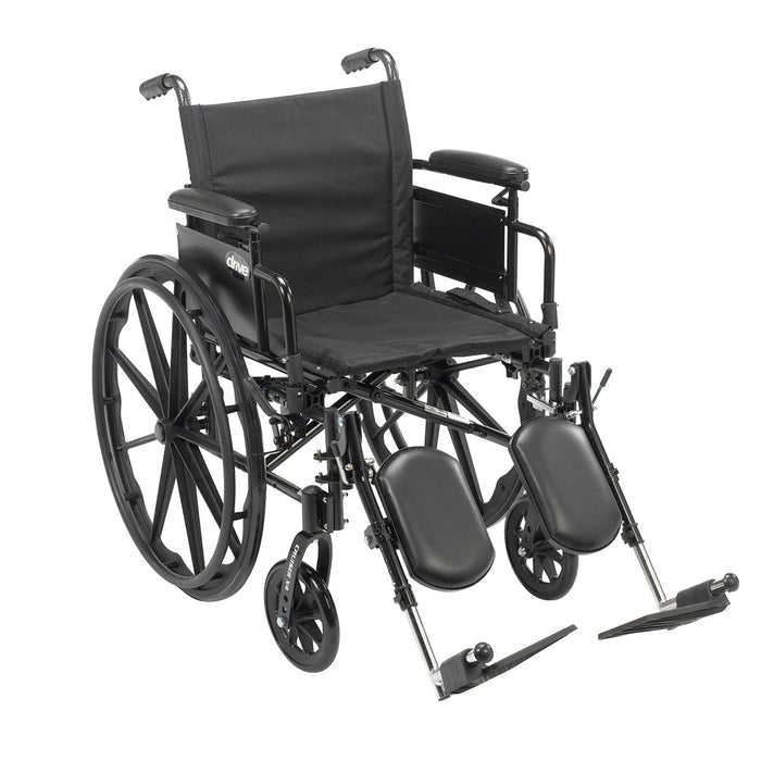 Drive cx420adda-elr , Cruiser X4 Lightweight Dual Axle Wheelchair With Adjustable Detachable Arms, Desk Arms, Elevating Leg Rests, 20" Seat