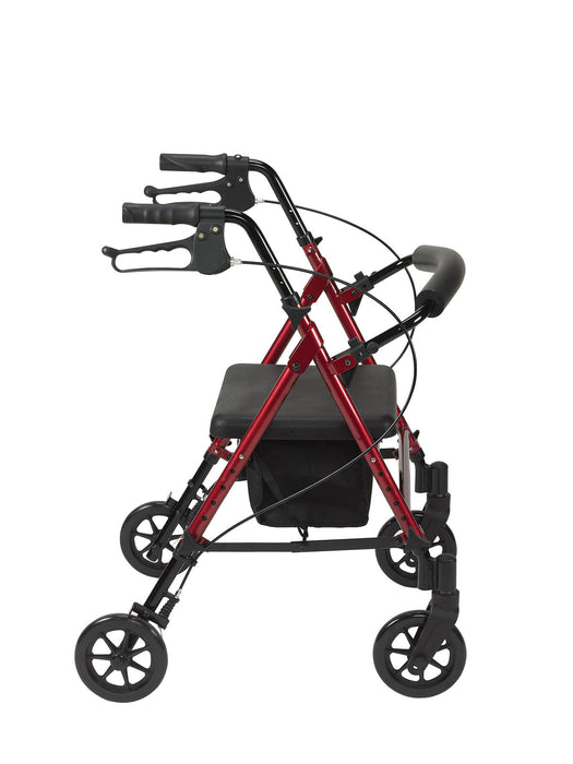 Drive RTL10261RD Adjustable Height Rollator, 6" Casters, Red