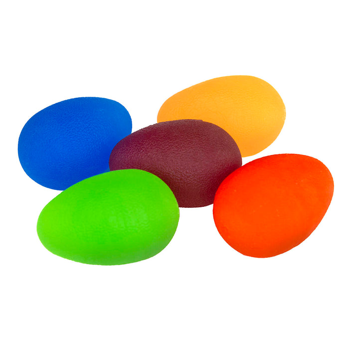 Eggsercizer 10-1295 Hand Exerciser, 5-Piece Set (1 Ea: Peach, Orange, Green, Blue, Purple)