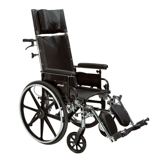 Drive pla416rbdfa , Viper Plus Gt Full Reclining Wheelchair, Detachable Full Arms, 16" Seat