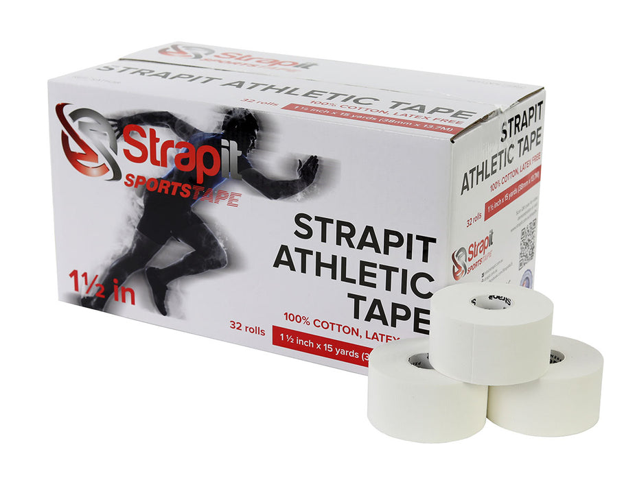 Strapit SATH38 Athletic Tape, 1.5" (38 Mm) Roll, Box Of 32