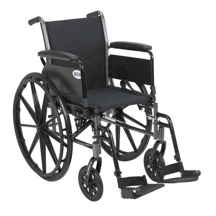 Drive k320dfa-sf , Cruiser Iii Light Weight Wheelchair With Flip Back Removable Arms, Full Arms, Swing Away Footrests, 20" Seat