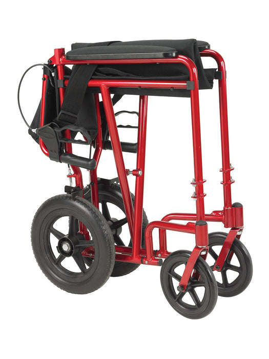 Drive exp19ltrd , Lightweight Expedition Transport Wheelchair With Hand Brakes, Red