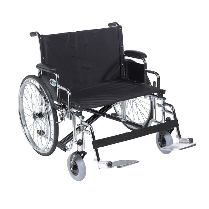 Drive STD26ECDDA-SF Sentra Ec Heavy Duty Extra Wide Wheelchair, Detachable Desk Arms, Swing Away Footrests, 26" Seat