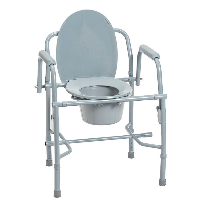 Drive 11125KD-1 Commode With Drop Arms, Deluxe Steel, 19-23" Height, 1 Each