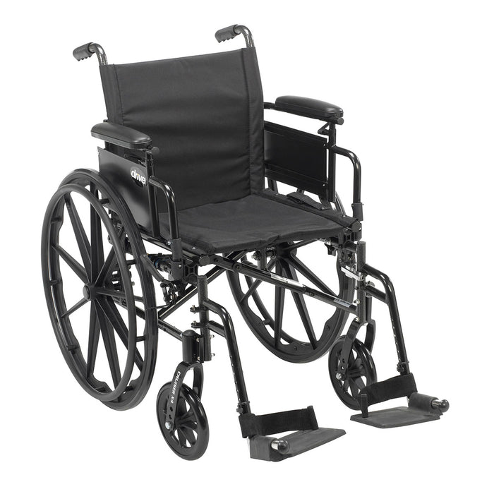 Drive cx416adda-sf , Cruiser X4 Lightweight Dual Axle Wheelchair With Adjustable Detachable Arms, Desk Arms, Swing Away Footrests, 16" Seat