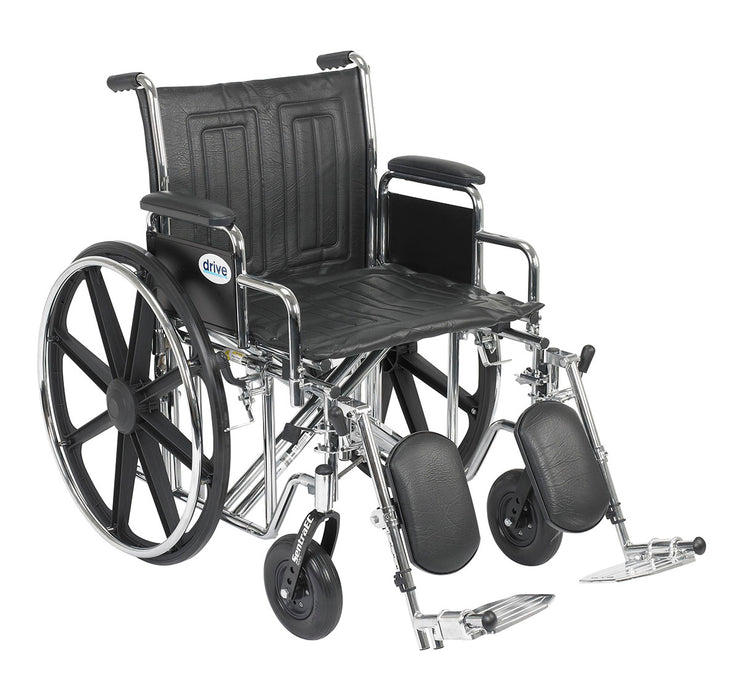 Drive STD20ECDDAHD-ELR Sentra Ec Heavy Duty Wheelchair, Detachable Desk Arms, Elevating Leg Rests, 20" Seat