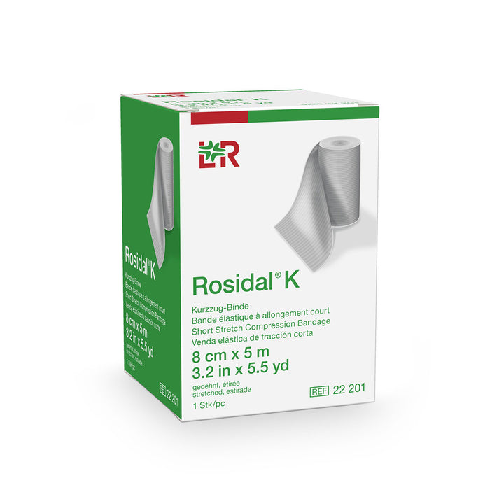 L&R 24-4012-20 Rosidal K Short Stretch Elastic Bandage, 3.2 In X 5.5 Yds (8 Cm X 5 M), Case Of 20