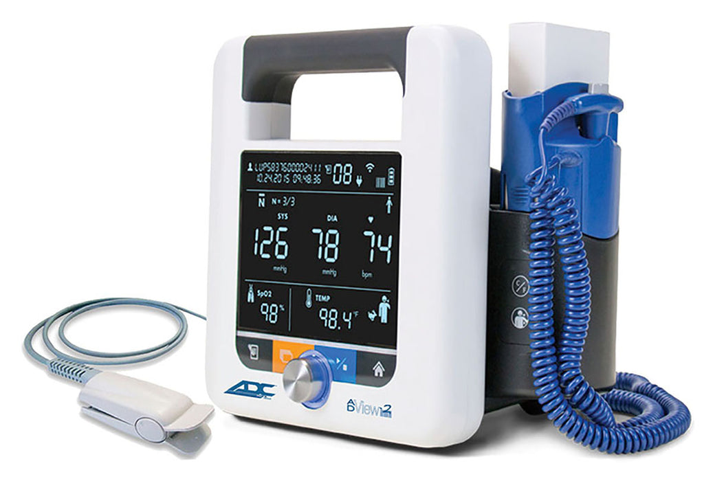 ADC 9005BPSTO Adview 2 Diagnostic Station, W/ Blood Pressure, Pulse Oximetry, And Temperature Modules