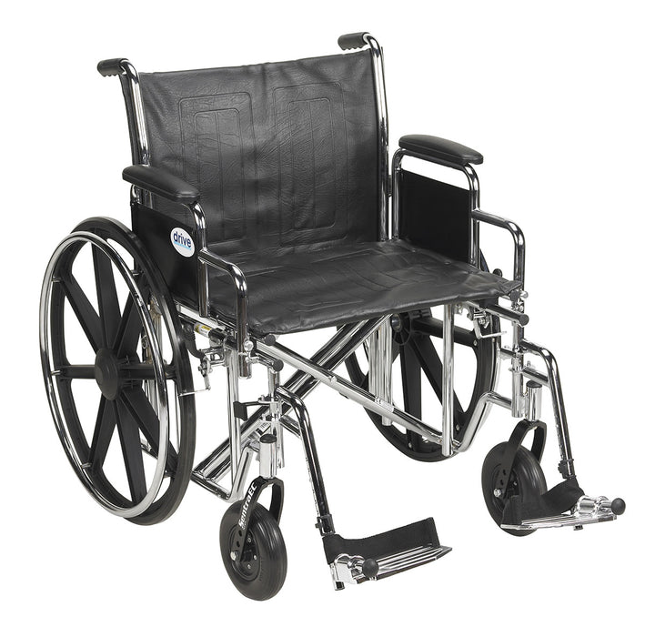 Drive std22ecdda-sf , Sentra Ec Heavy Duty Wheelchair, Detachable Desk Arms, Swing Away Footrests, 22" Seat