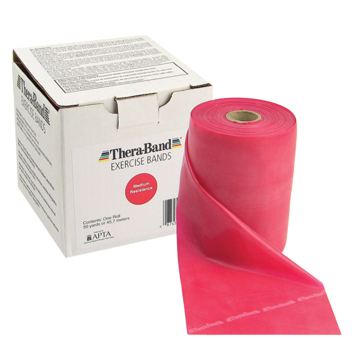TheraBand 10-1222 Exercise Band - Twin-Pak 100 Yard Roll - Red - Medium (2, 50-Yd Boxes)