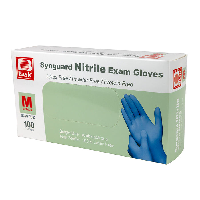 FEI 12-5051-1 Nitrile Exam Gloves, Latex-Free, Blue, Medium, Each (100 Pieces Per Box)