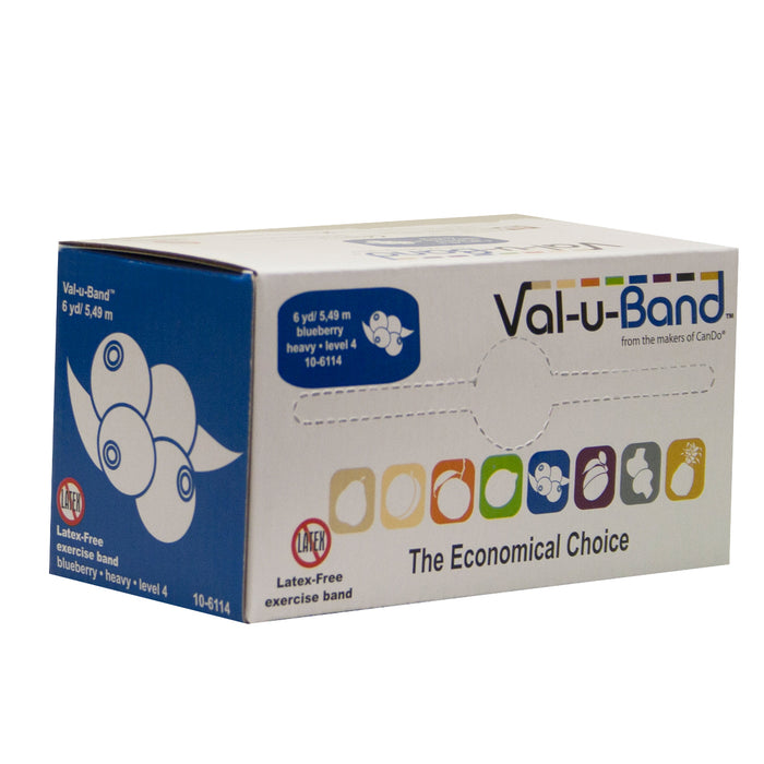 Val-u-Band 10-6114 Resistance Bands, Dispenser Roll, 6 Yds., Blueberry-Level 4/7, Latex-Free