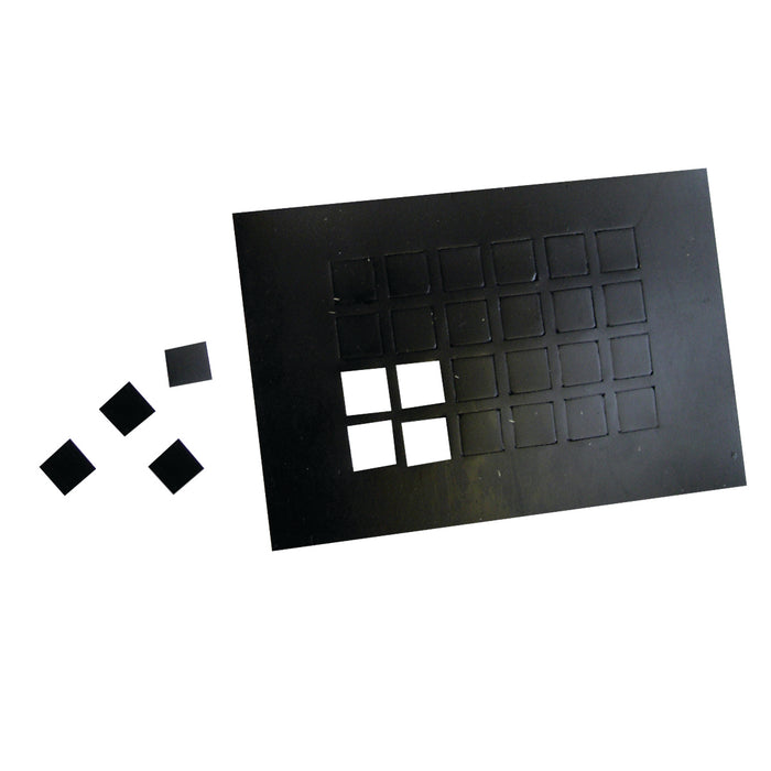 Dycem 50-1582BLK Non-Slip Self-Adhesive Squares, 1/2" Each, 24/Sheet, Black