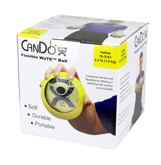 CanDo MD1020 Wate Ball - Hand-Held Size - Yellow - 5" Diameter - 2.2 Lb