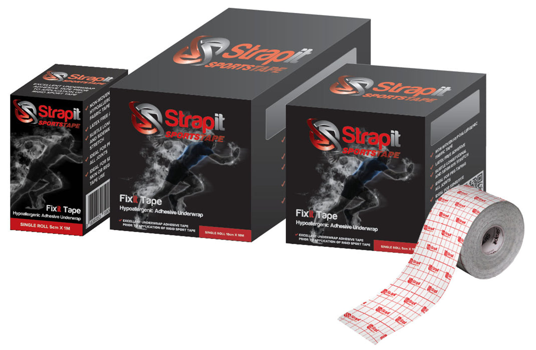 Strapit STRAPFIX50 Sportstape, Fixit Hypoallergenic Adhesive Underwrap Roll, 2 In X 11 Yds, White