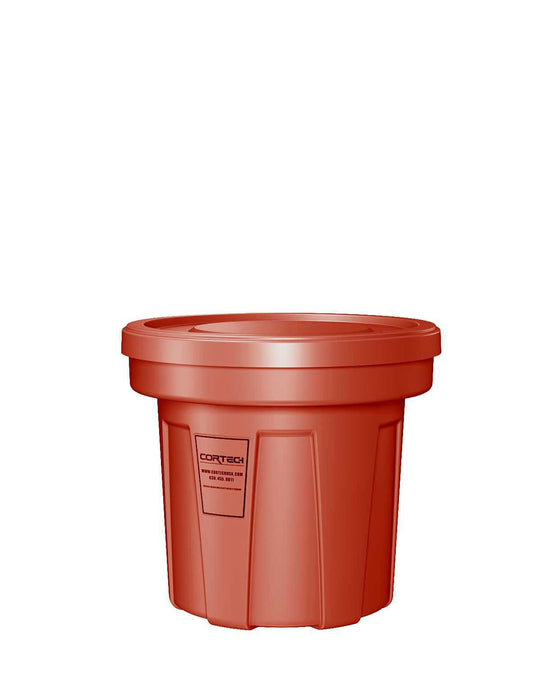 Cortech USA 22584R Food Grade Receptacle W/Lid, Red, 22 Gal
