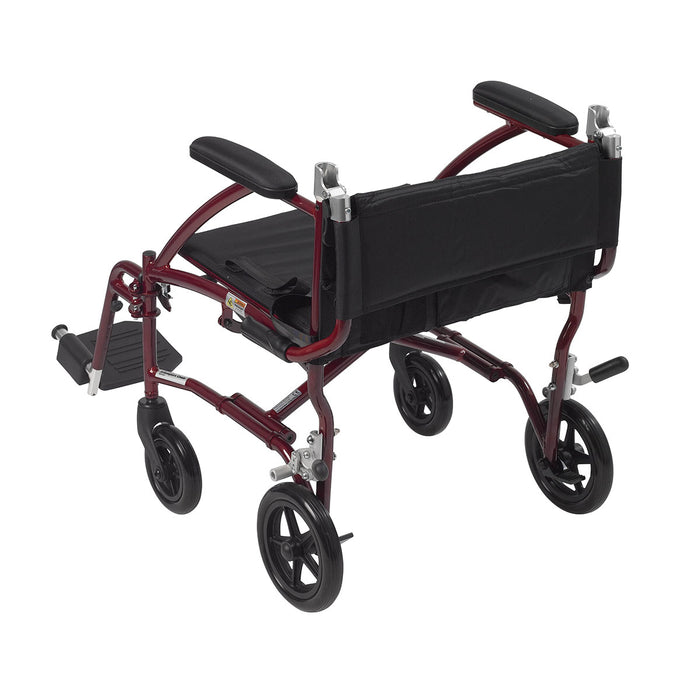 Drive dfl19-rd , Fly Lite Ultra Lightweight Transport Wheelchair, Burgundy