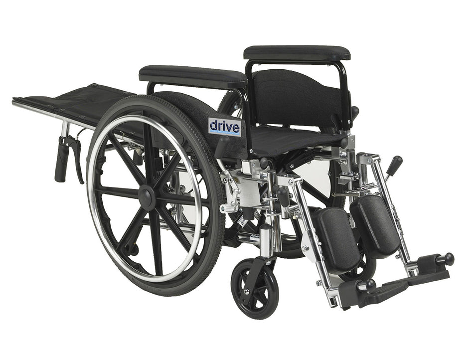 Drive pla420rbdfa , Viper Plus Gt Full Reclining Wheelchair, Detachable Full Arms, 20" Seat