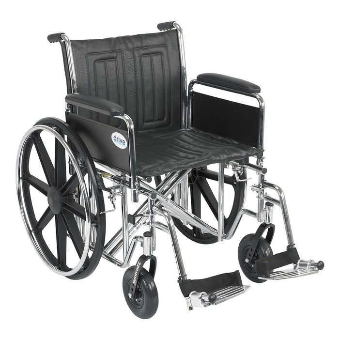 Drive std20ecdfahd-sf , Sentra Ec Heavy Duty Wheelchair, Detachable Full Arms, Swing Away Footrests, 20" Seat