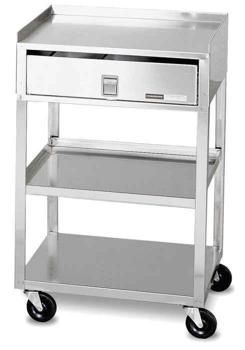 Amrex 00-4018 Mobile Stand - Stainless Steel - 2-Shelf With Drawer