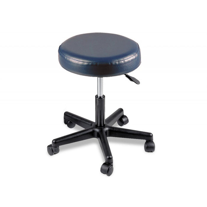 CanDo 07-7060 Pneumatic Mobile Stool, No Back, 18" - 22" H, Blue Upholstery