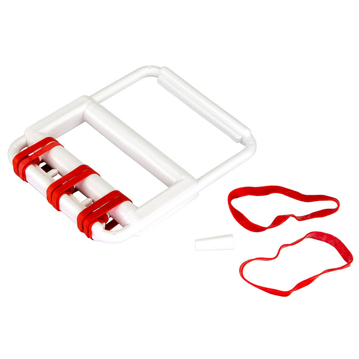 CanDo 10-1860 Latex Free Rubber-Band Hand Exerciser, With 5 Red Bands