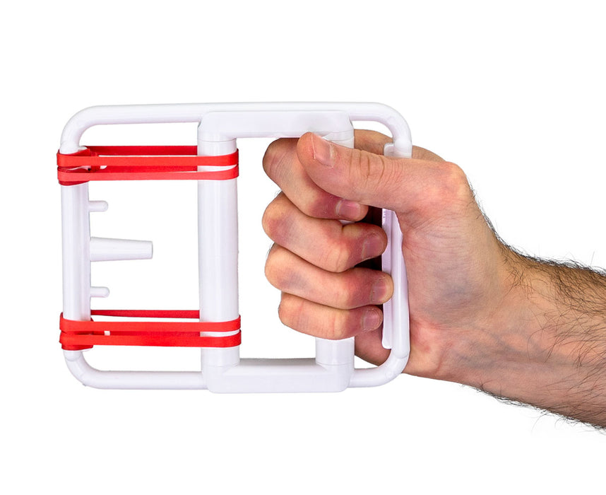 CanDo 10-1860 Latex Free Rubber-Band Hand Exerciser, With 5 Red Bands