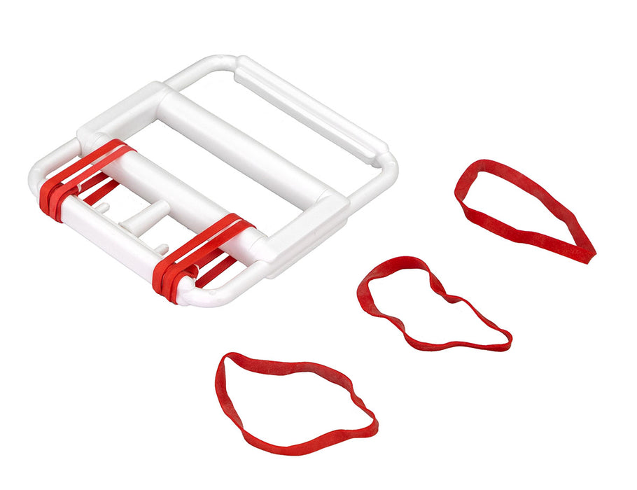 CanDo 10-1860 Latex Free Rubber-Band Hand Exerciser, With 5 Red Bands