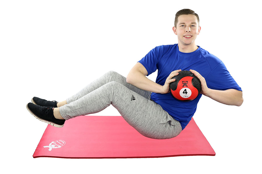 CanDo RMBP-4LB , Firm Medicine Ball, 8" Diameter, Red, 4 Lbs.