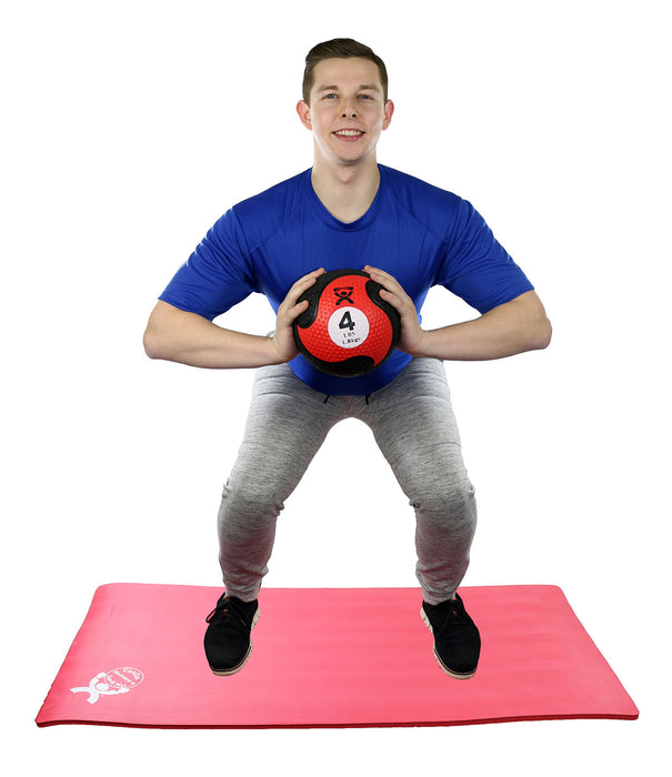 CanDo RMBP-4LB , Firm Medicine Ball, 8" Diameter, Red, 4 Lbs.