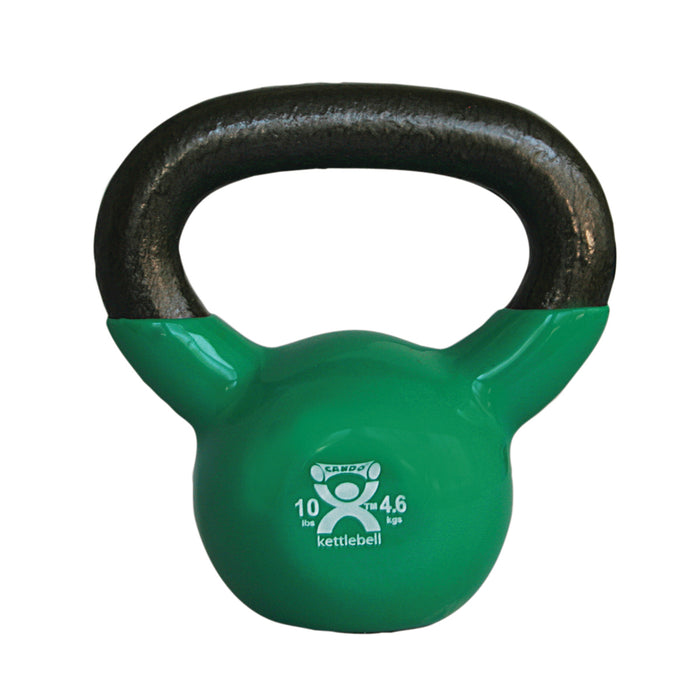 CanDo 10-3193 Vinyl-Coated Kettlebell - Green - 10 Lb