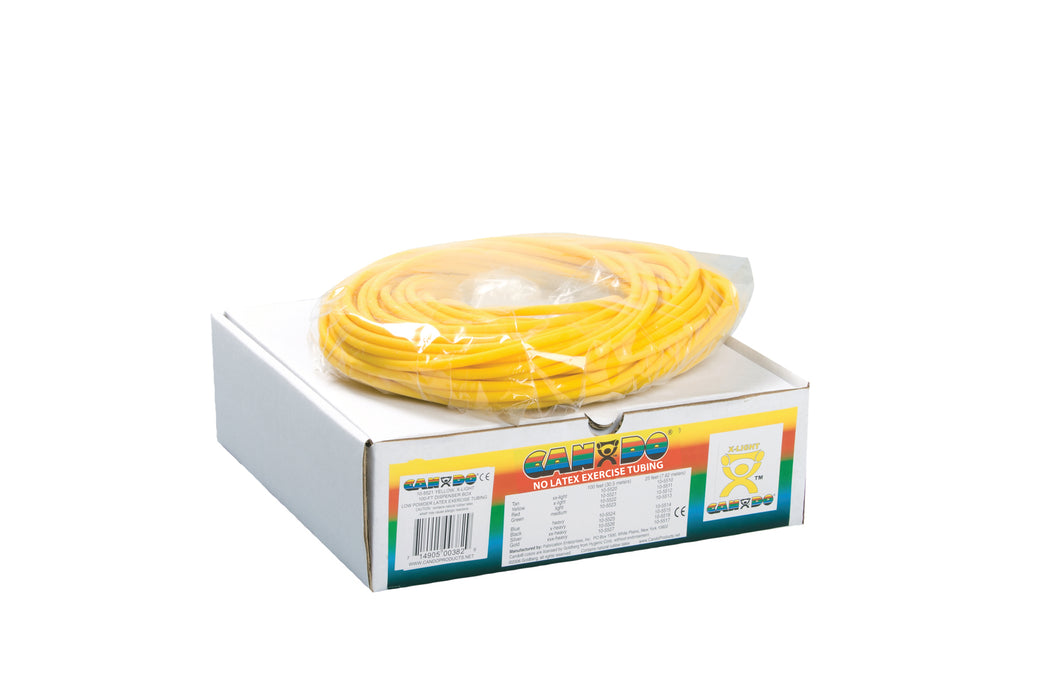 CanDo 2512-100-3 Latex Free Exercise Tubing - 100' Dispenser Roll - Yellow - X-Light