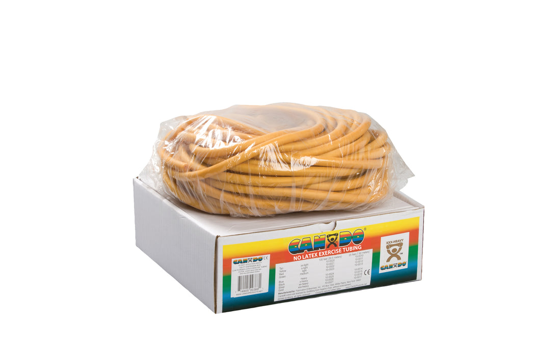 CanDo 10-5727 Latex Free Exercise Tubing - 100' Dispenser Roll - Gold - Xxx-Heavy