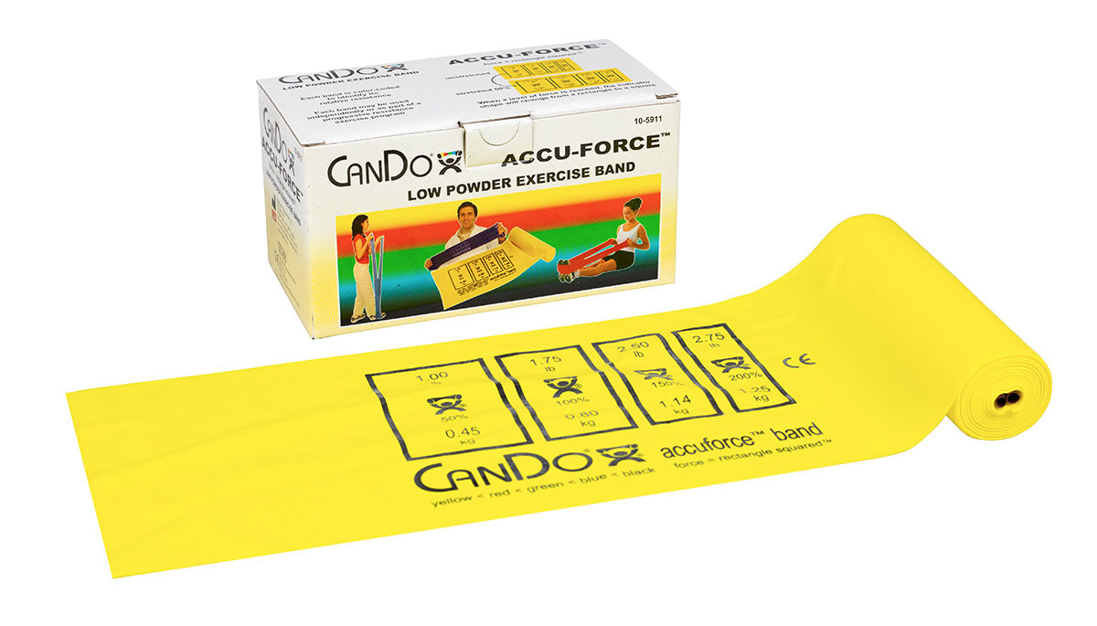 CanDo DIGIBAND-Y BOX Accuforce Exercise Band - 6 Yard Roll - Yellow - X-Light