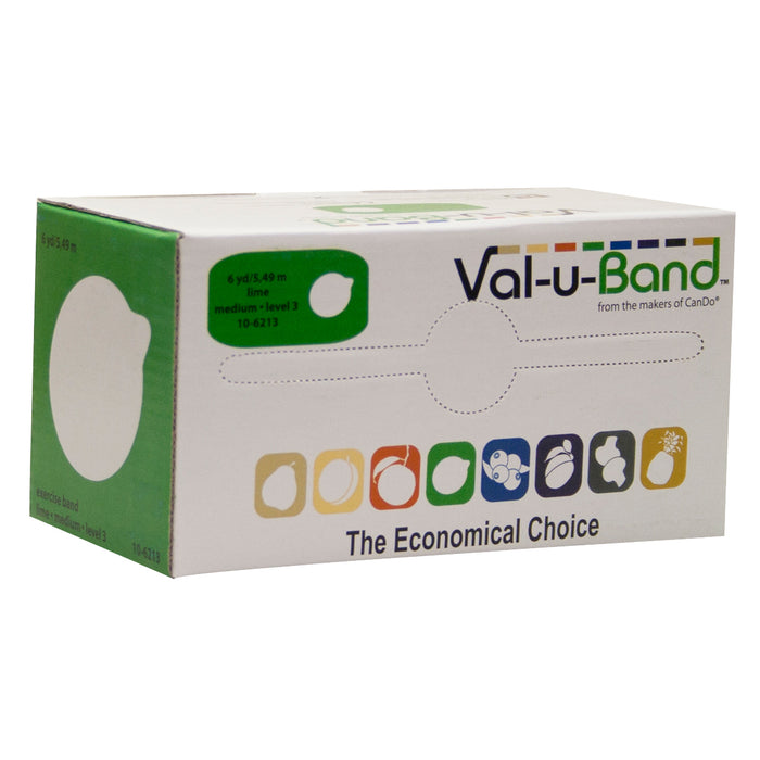 Val-u-Band A50502 .011X5 Resistance Bands, Dispenser Roll, 6 Yds., Lime-Level 3/7, Contains Latex